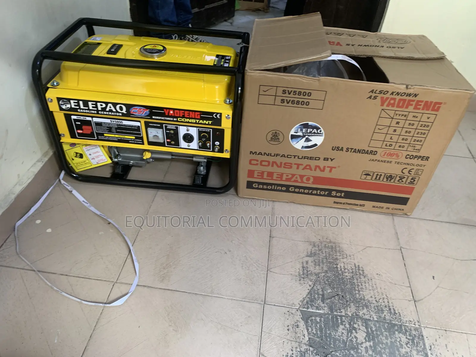 Elepaq Sv5800 3.5kva Full Copper Manual Petrol Generator