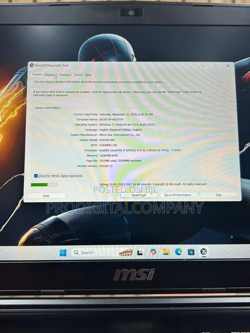 Laptop MSI GE62VR 7RF 16GB Intel Core i7 SSD 1T
