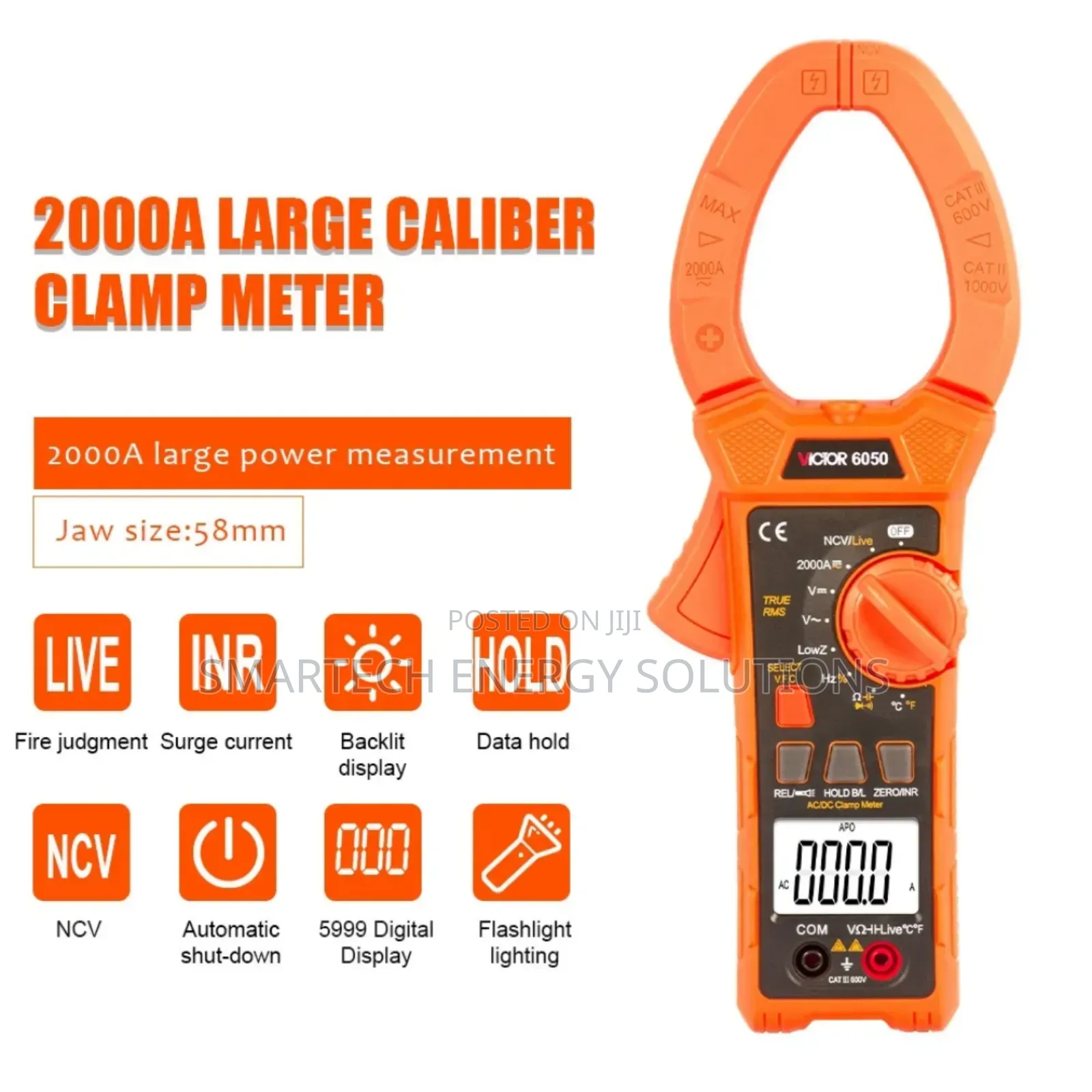 Victor 6050 Auto Range 2000a Ac/Dc Current Voltage Diode Clamp Meters