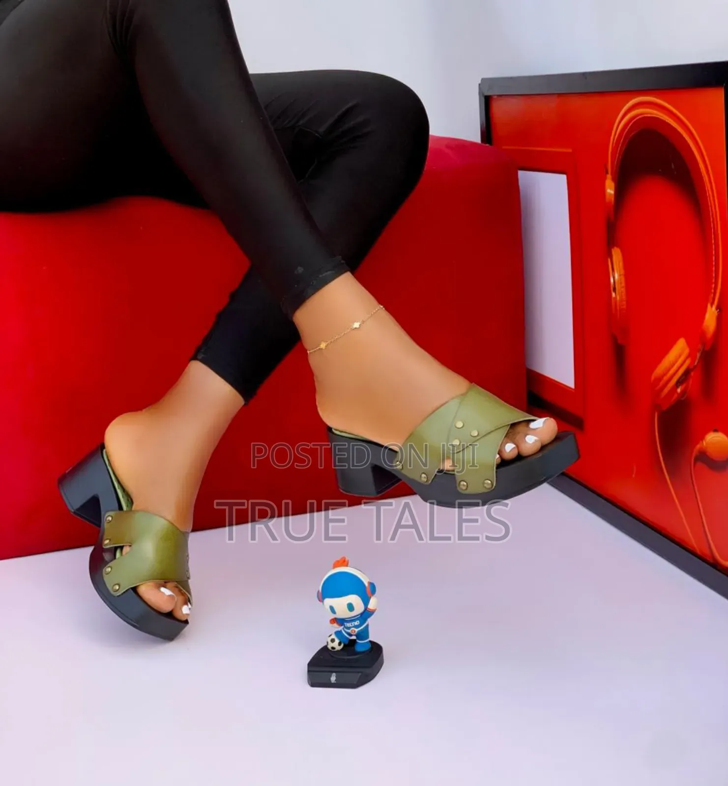 Women's Classy Wooden Sole Heeled Slippers. #Chi. Sizes 37-42