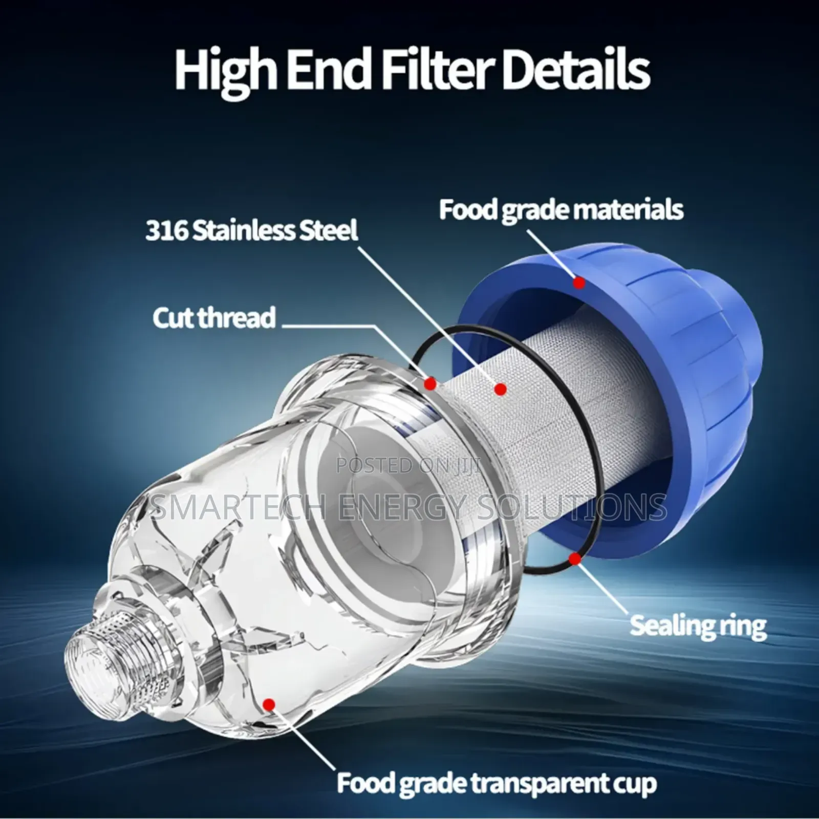 1/2" Reusable Water Filter Stainless Steel Mesh Screen 40μm Filtration