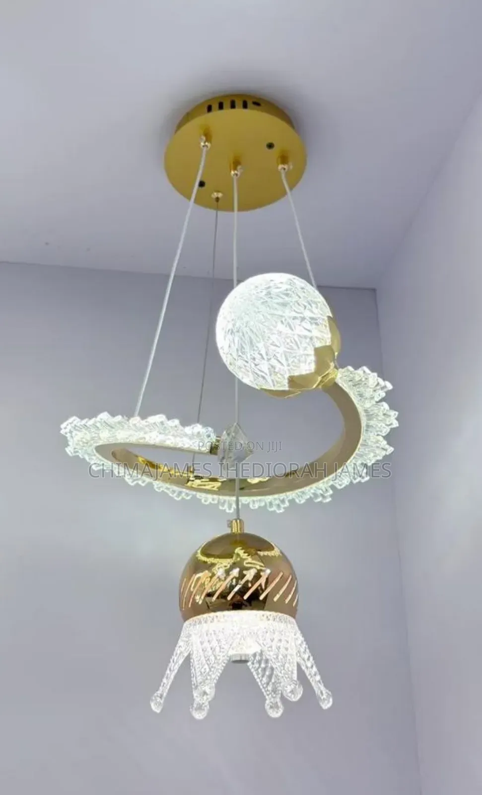Nordic Crystal Glass Ball Led Pendant Lights for Living Dining Room