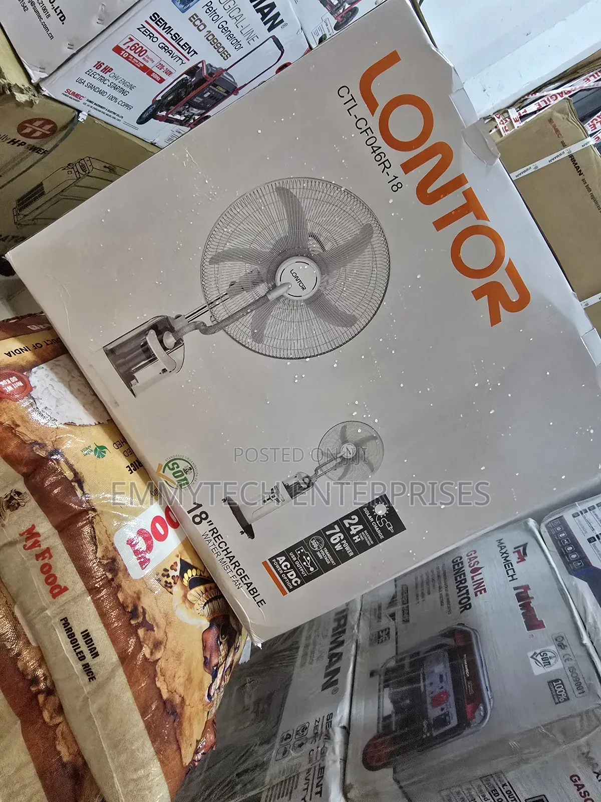 I Have Brand New Lontor Rechargeable Water Mist 18inch Standing Fan