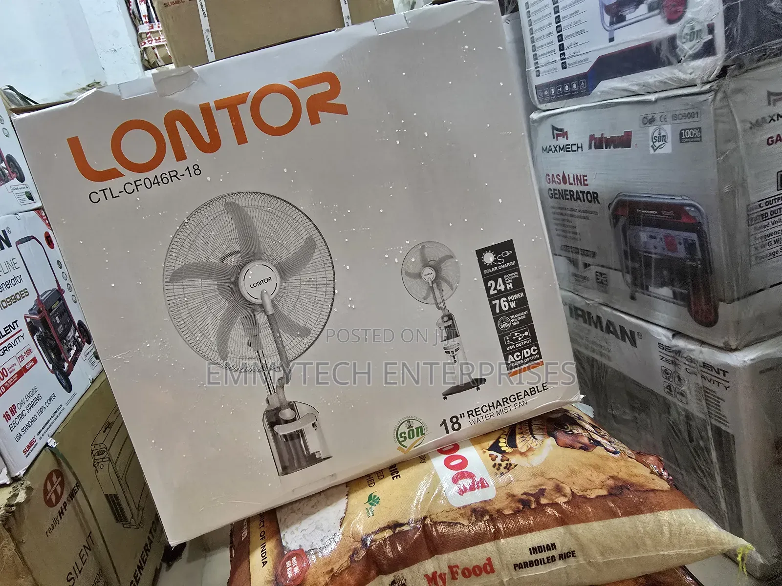 I Have Brand New Lontor Rechargeable Water Mist 18inch Standing Fan