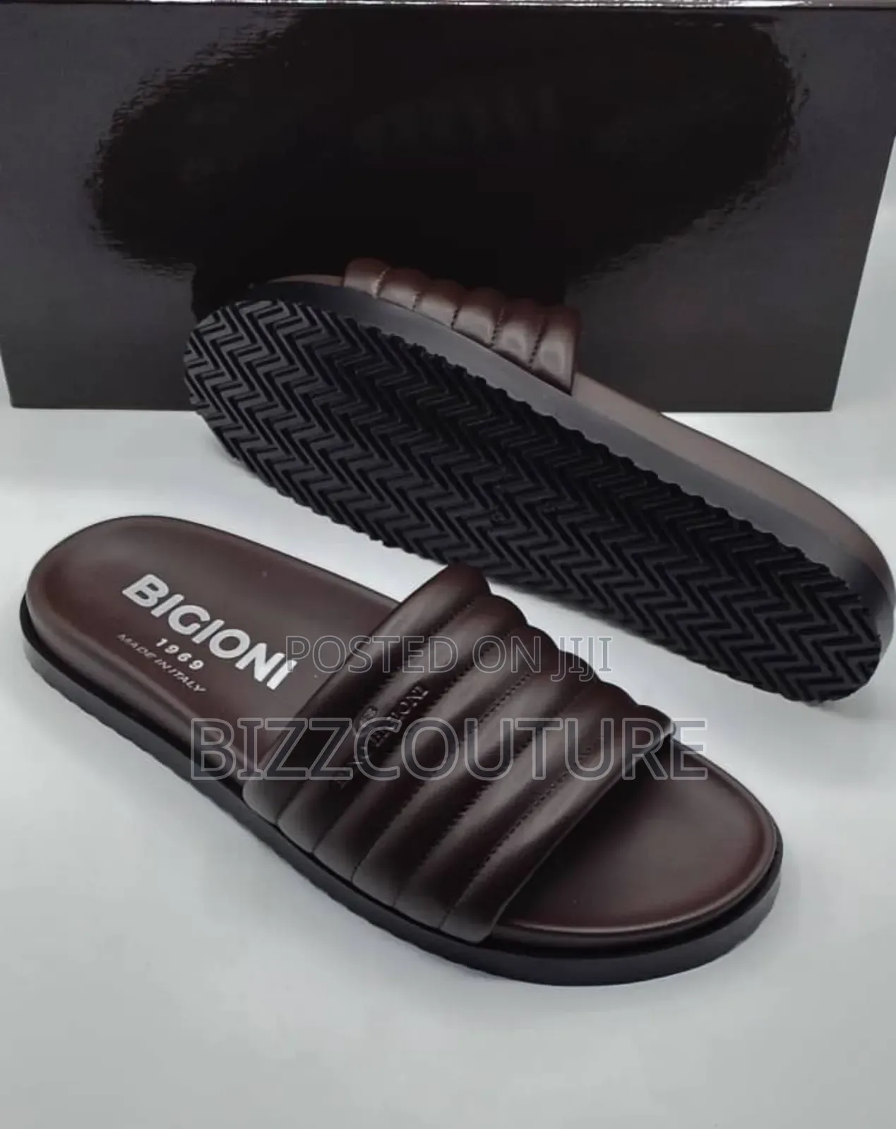 Original Italian Bigioni Leather Slippers Available in Store