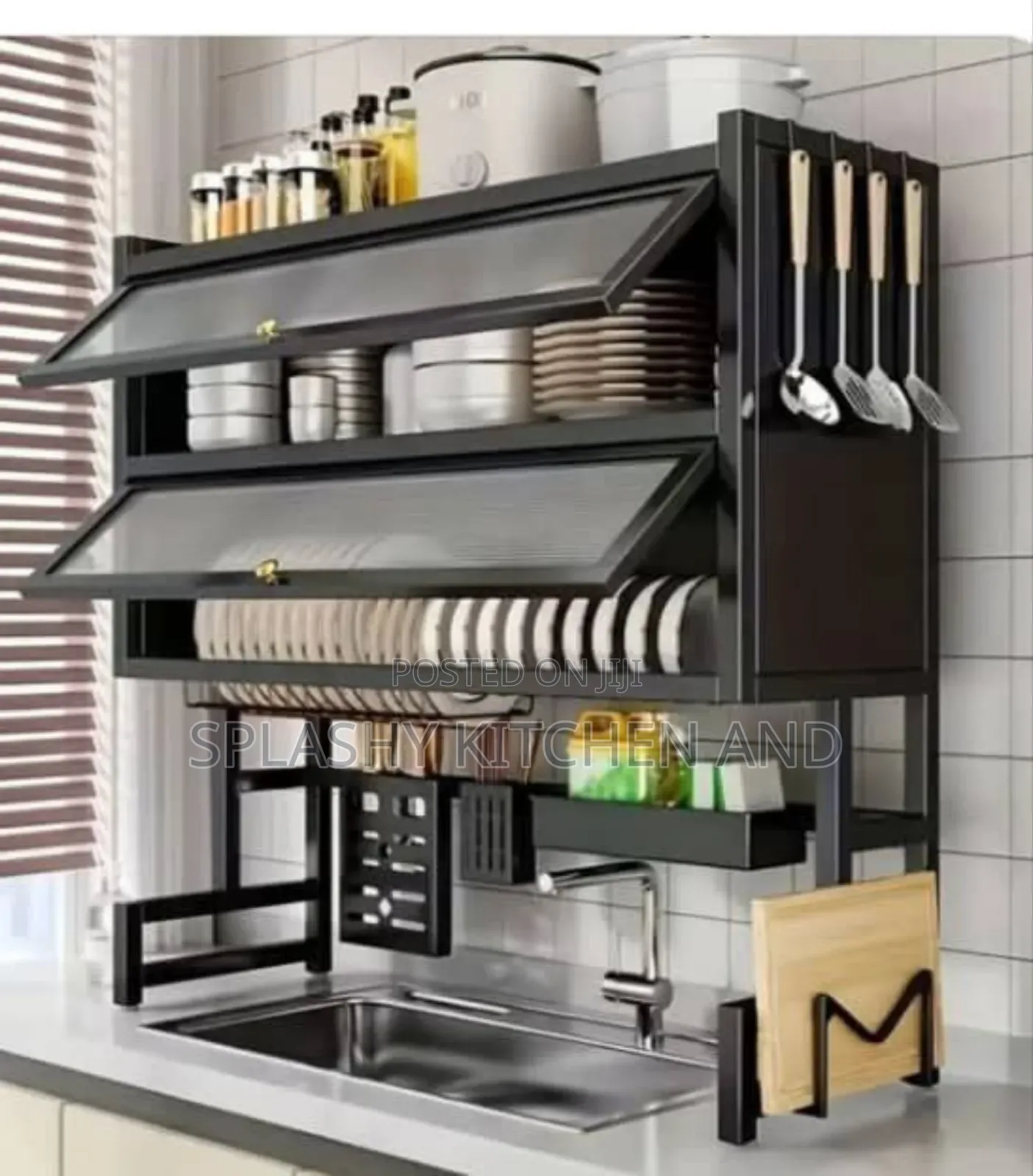 Double Layer Over the Sink Plate Rack With Double Cover