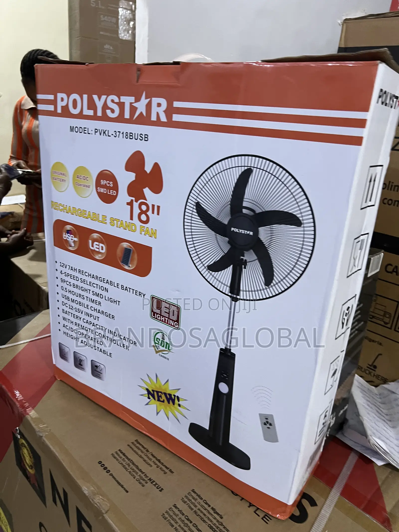 Polystar 18" PVKL-1878busb Fan | Dual-Power Support