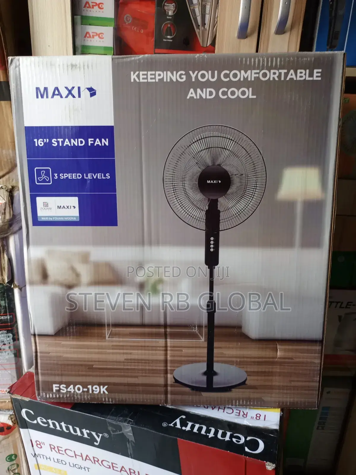 Maxi Standing Fan 16 Inch – Black (40-19mr)
