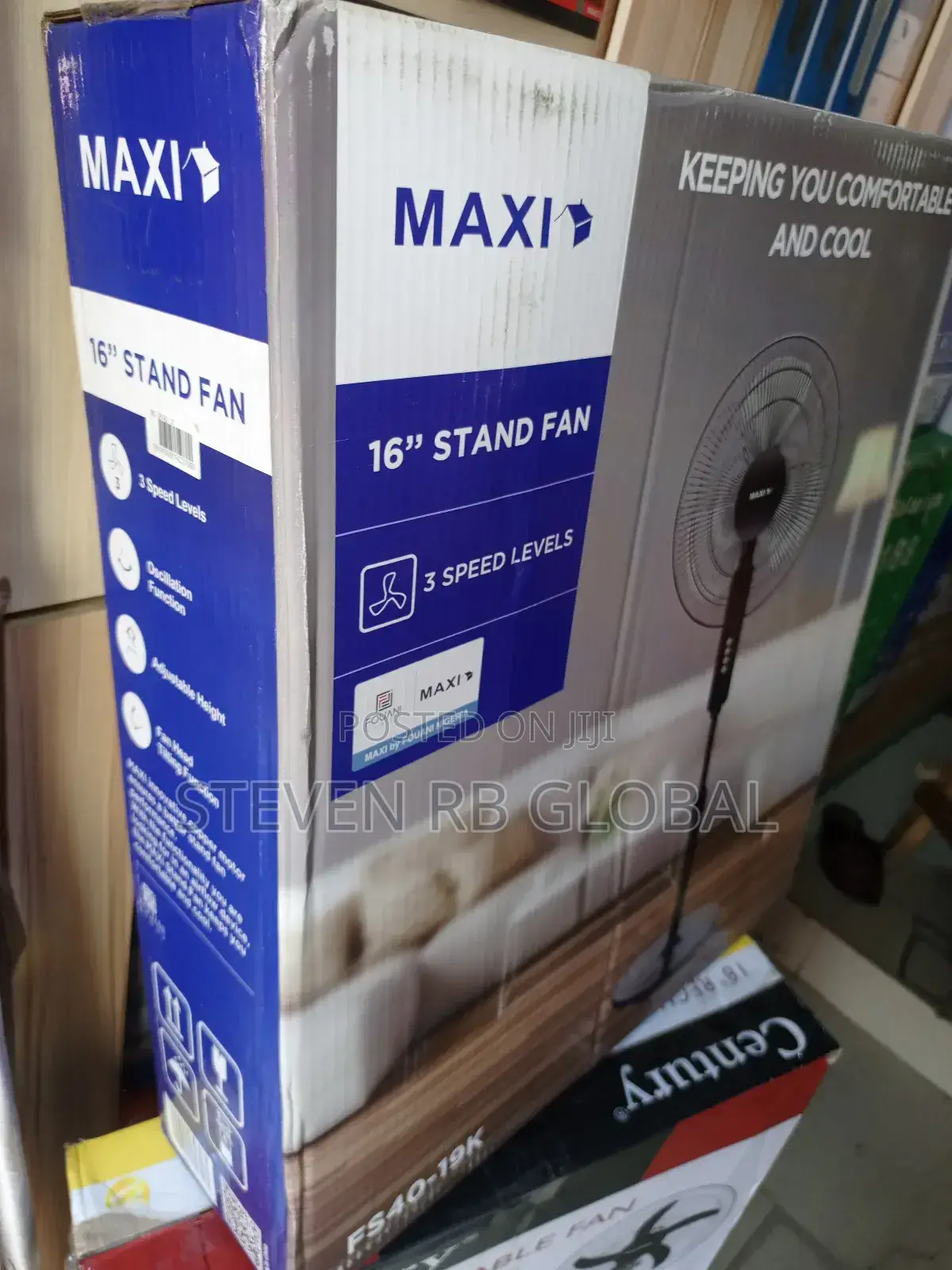 Maxi Standing Fan 16 Inch – Black (40-19mr)