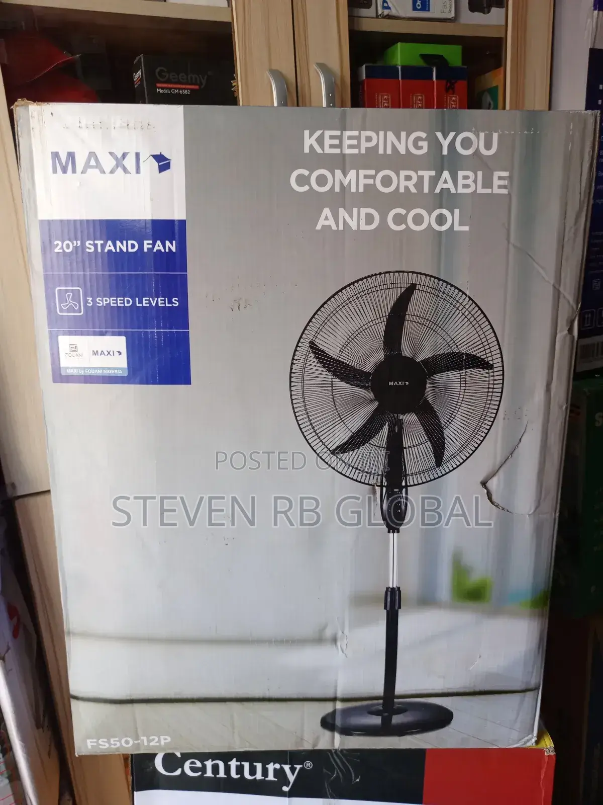 Maxi Standing Fan 20 Inch – Black (50-12pb)