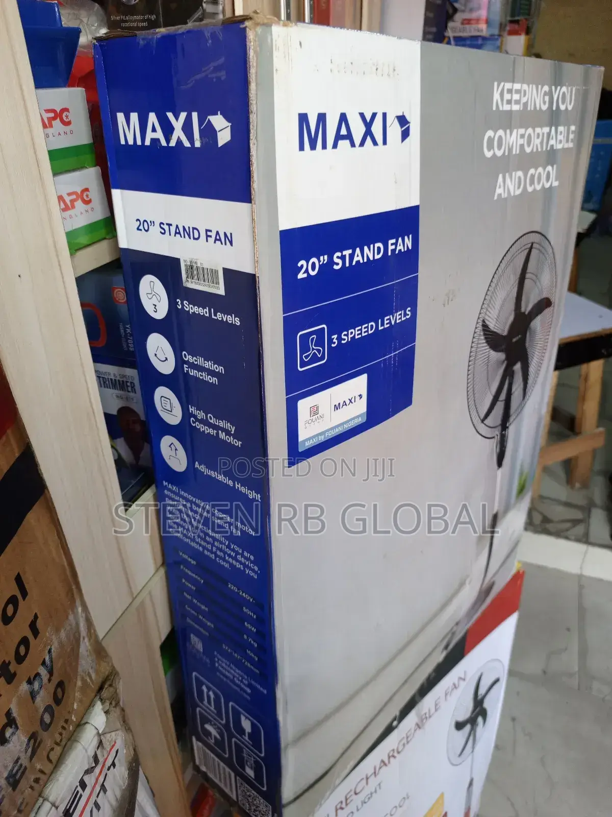 Maxi Standing Fan 20 Inch – Black (50-12pb)