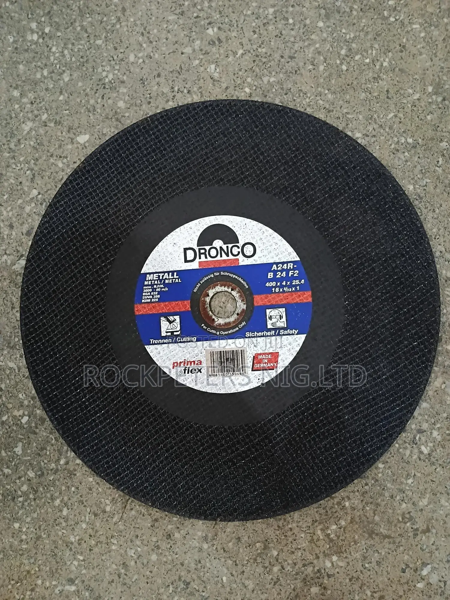 Dronco 400 X 4 X 25.4 16" Metal Cutting Disc