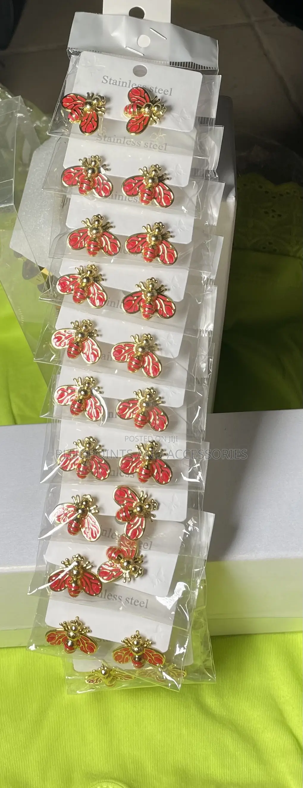 Bee Statement Earring Soft and Chic Wine, Peach, Red, Mint, White