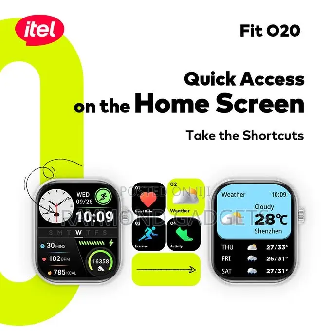 Itel Fit O20 Smart Watch 2.04” Hd Display Ip68 Isw-020