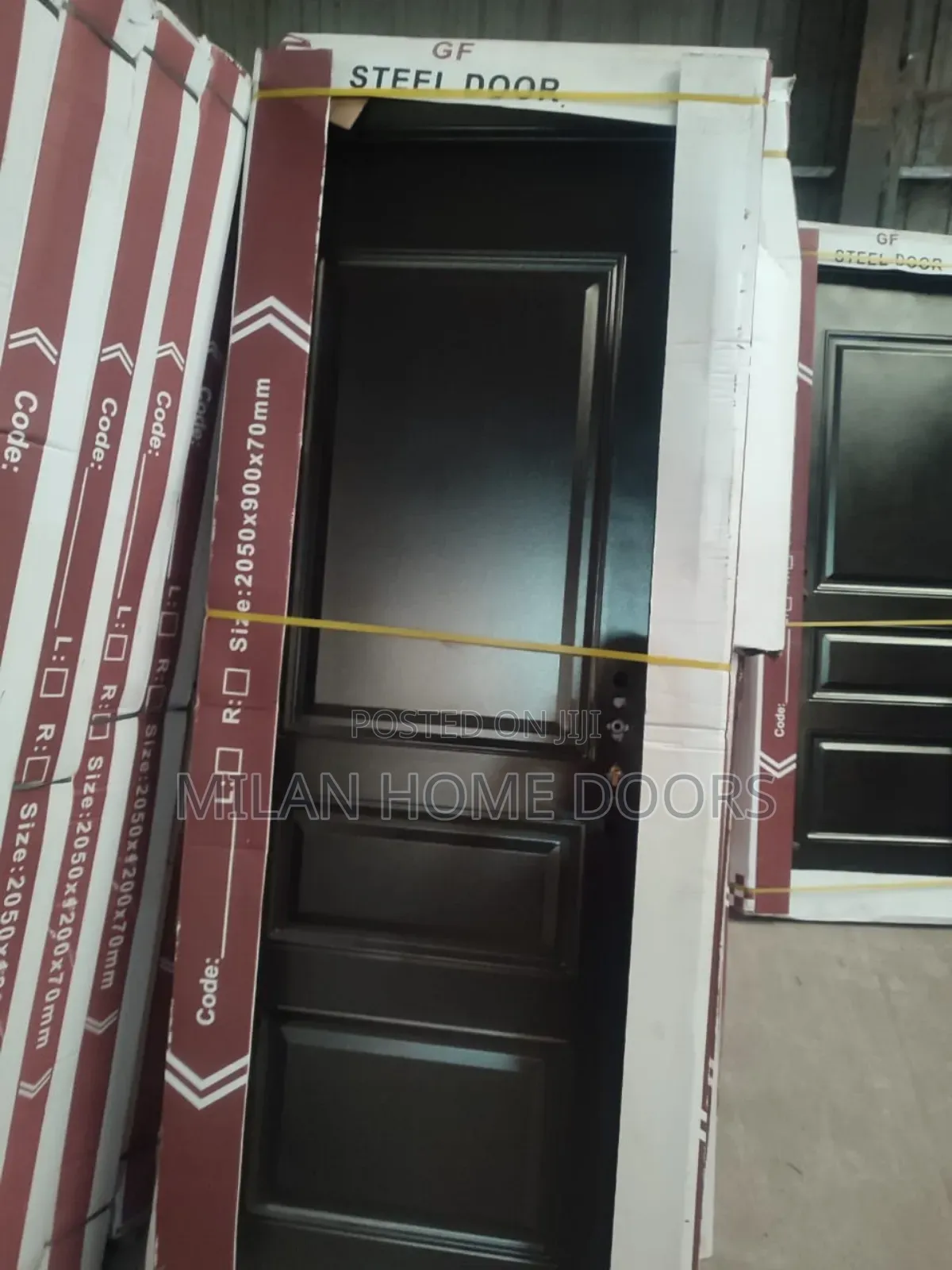 3ft Black Gf Steel Security Door