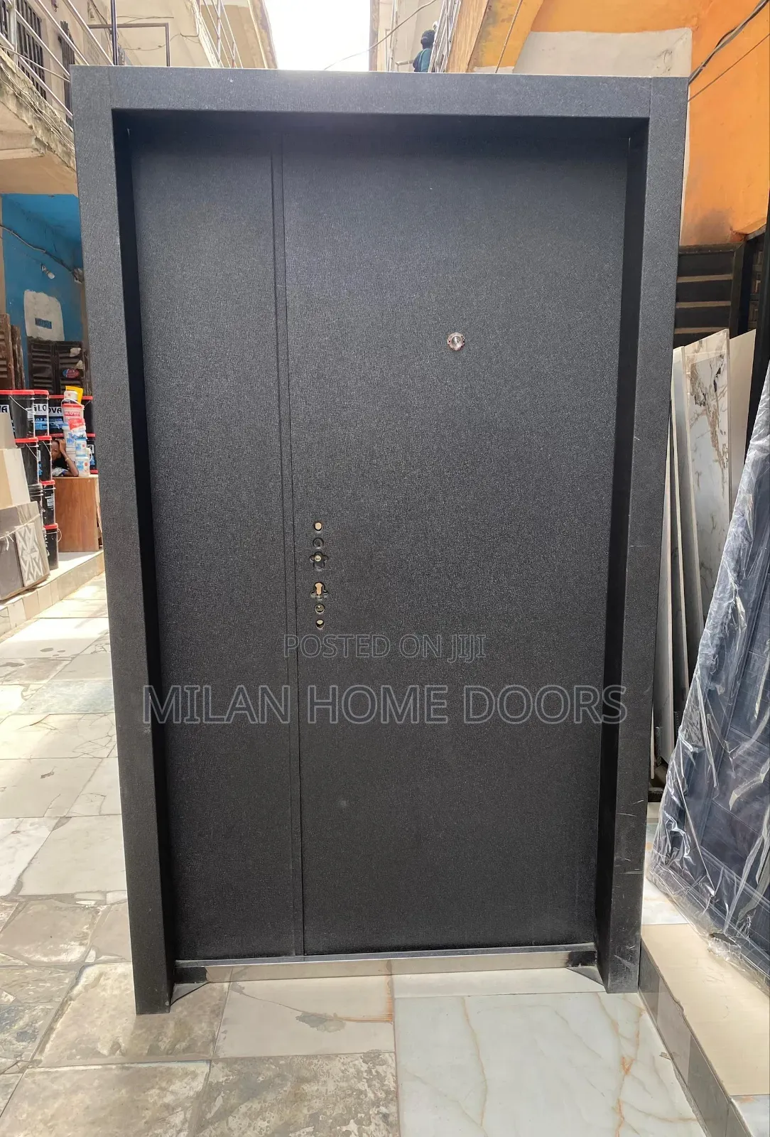 4ft Plain Jiuhua Steel Security Door 9" Frame Size