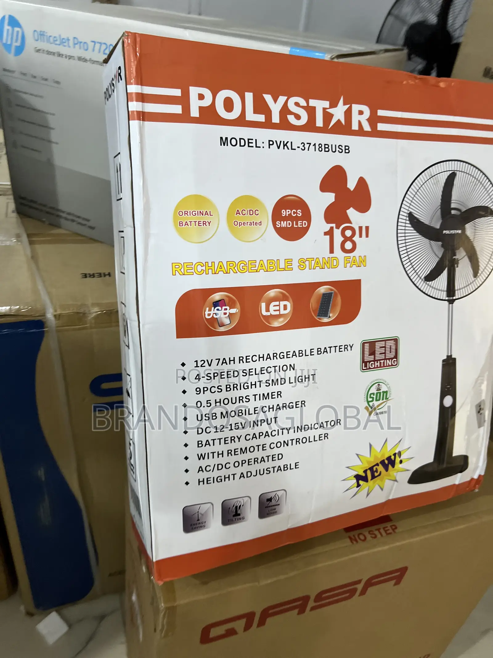 Polystar PVKL-1878busb 18" Fan | Strong Metal Blades