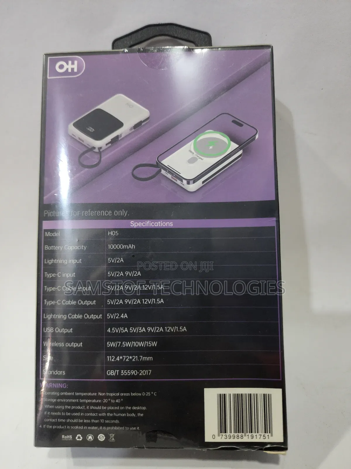 Oh Mobility Power Bank 10000mah Model Ho5.