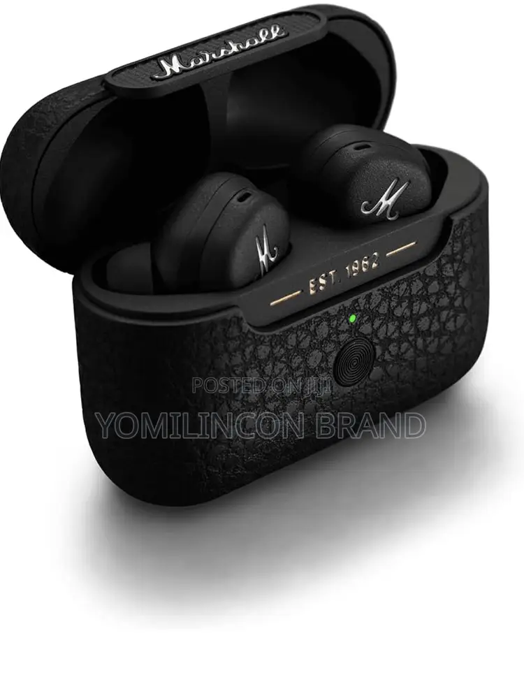 Marshall Motif True Wireless Noise Canceling Headphones, in Ear, Black