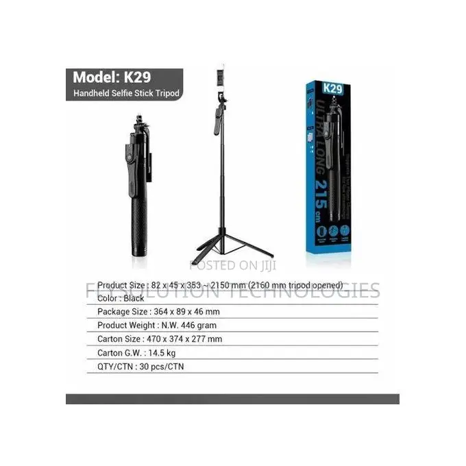 Ultra Long 7ft Tripod Selfie Stick Stand