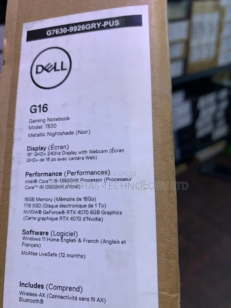 New Laptop Dell G16 7630 16GB Intel Core I9 SSD 1T