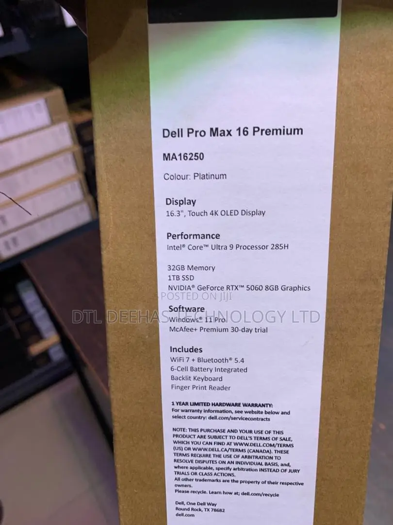 New Laptop Dell Pro Max 16 32GB Intel Core Ultra 9 SSD 1T