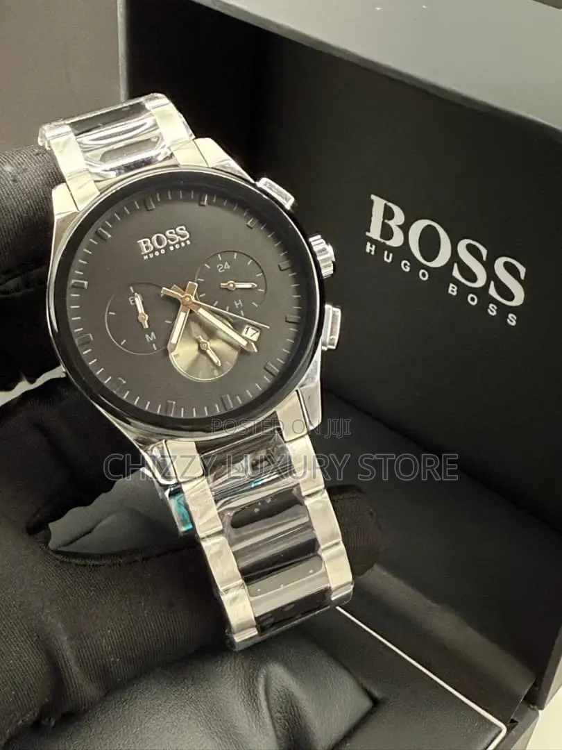 Hugo Boss Quality Men Genuine Leather Wristwatch