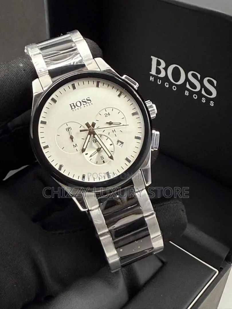 Hugo Boss Quality Men Genuine Leather Wristwatch