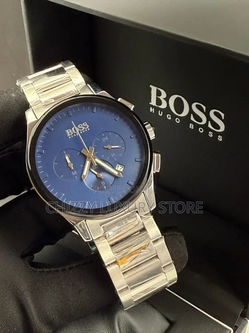 Hugo Boss Quality Men Genuine Leather Wristwatch