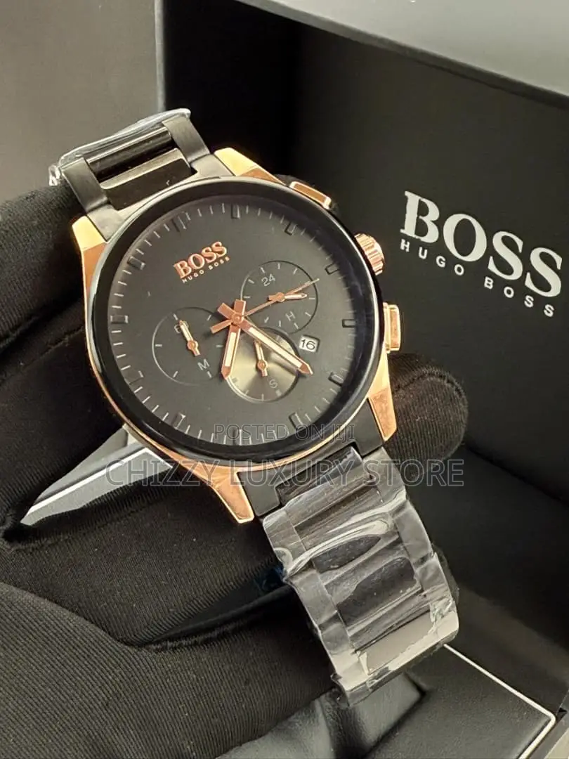 Hugo Boss Quality Men Genuine Leather Wristwatch