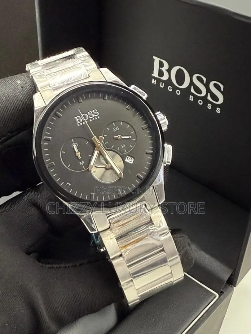 Hugo Boss Quality Men Genuine Leather Wristwatch