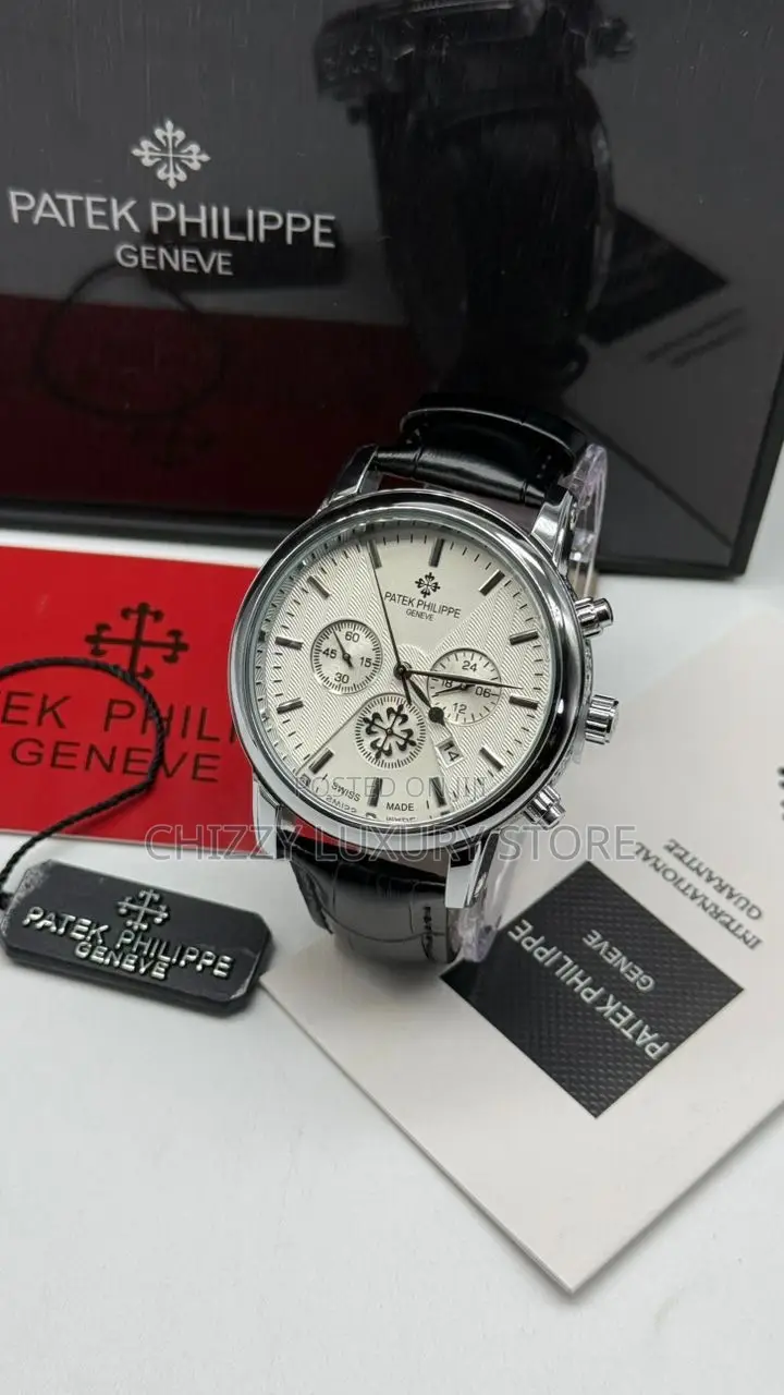 Patek Philippe Quality Men Genuine Leather Wristwatch