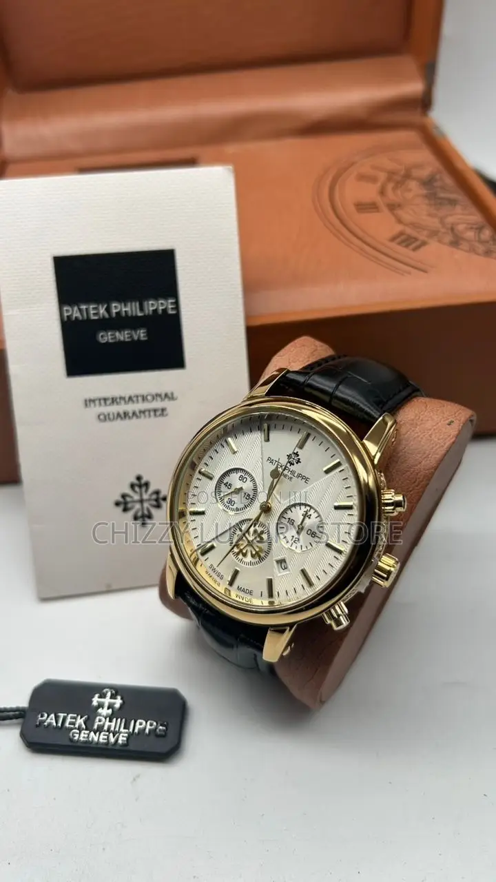 Patek Philippe Quality Men Genuine Leather Wristwatch