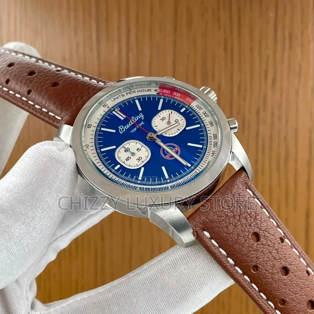 Breitling Quality Luxury Men Genuine Leather Wristwatch