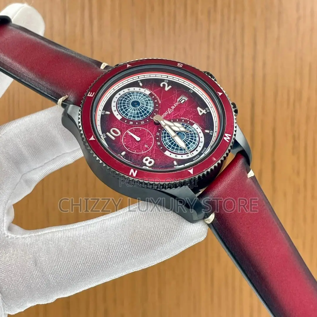 Mont Blanc Quality Luxury Men Genuine Leather Wristwatch