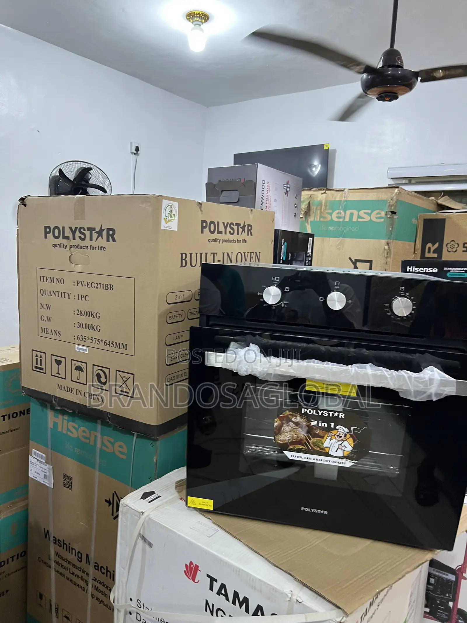 Polystar Pv-Eg271bb 60cm Modern Built-in Oven Dual Fuel Power
