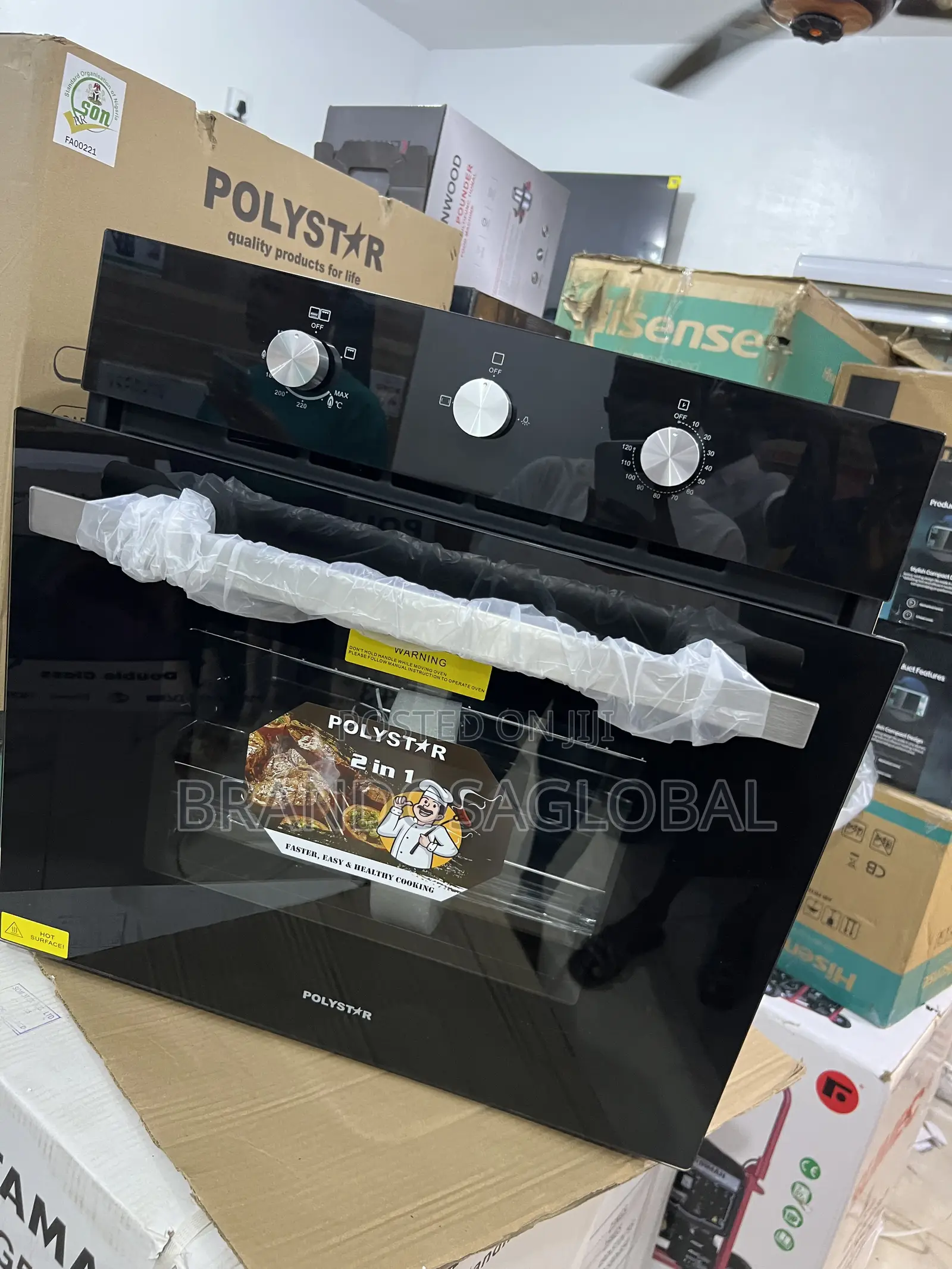 Polystar Modern Pv-Eg271bb 60cm Built-in Dual Oven Setup