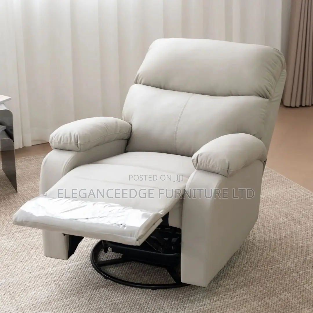 Modern Reclining Single Black Leather Sofa Chair