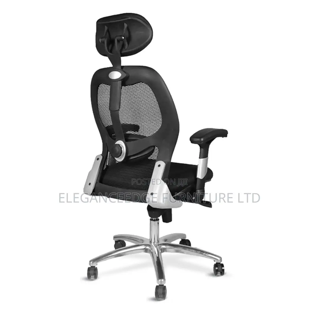 Black Mesh Adjustable Arms Ergonomic Executive Office Chair.