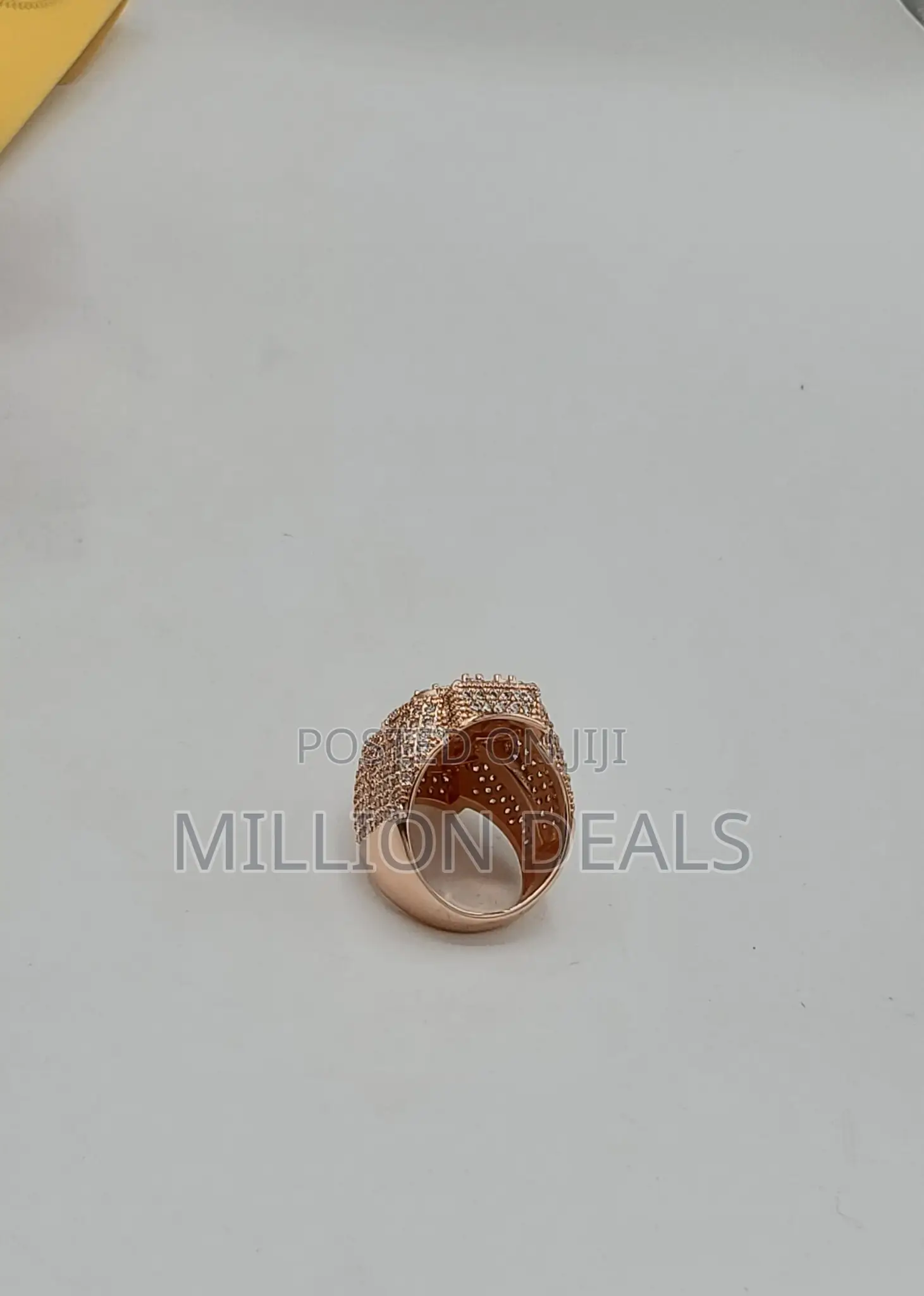 Iced Moissonaite Men's Punk Rose Gold Ring
