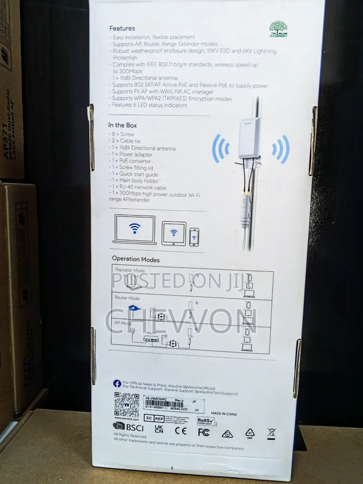 Wavlink Aerial Hs3e | Ip67 Outdoor Access P | Long Range Wifi Extender
