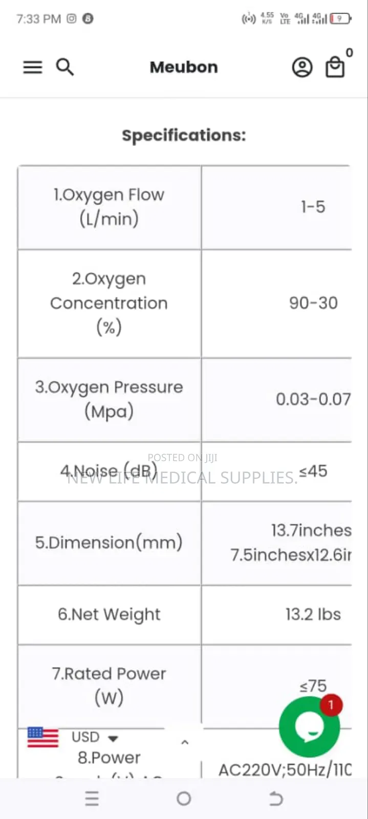 Portable Oxygen Concentrator