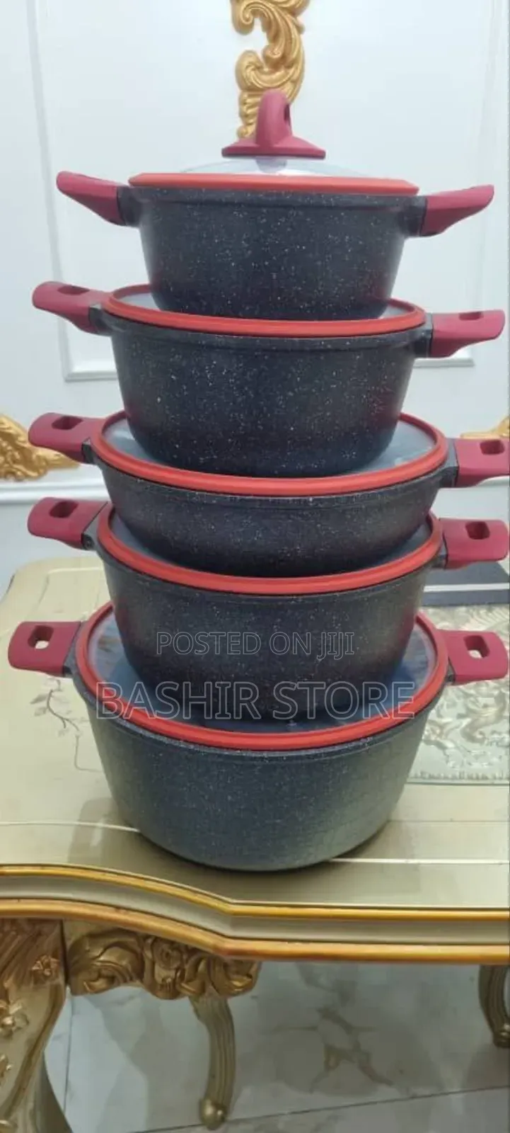 MBH Exclusive Cookware Set, Granite Series, 10 Pieces.