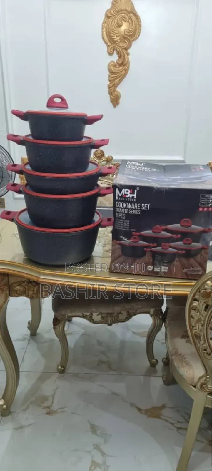 MBH Exclusive Cookware Set, Granite Series, 10 Pieces.