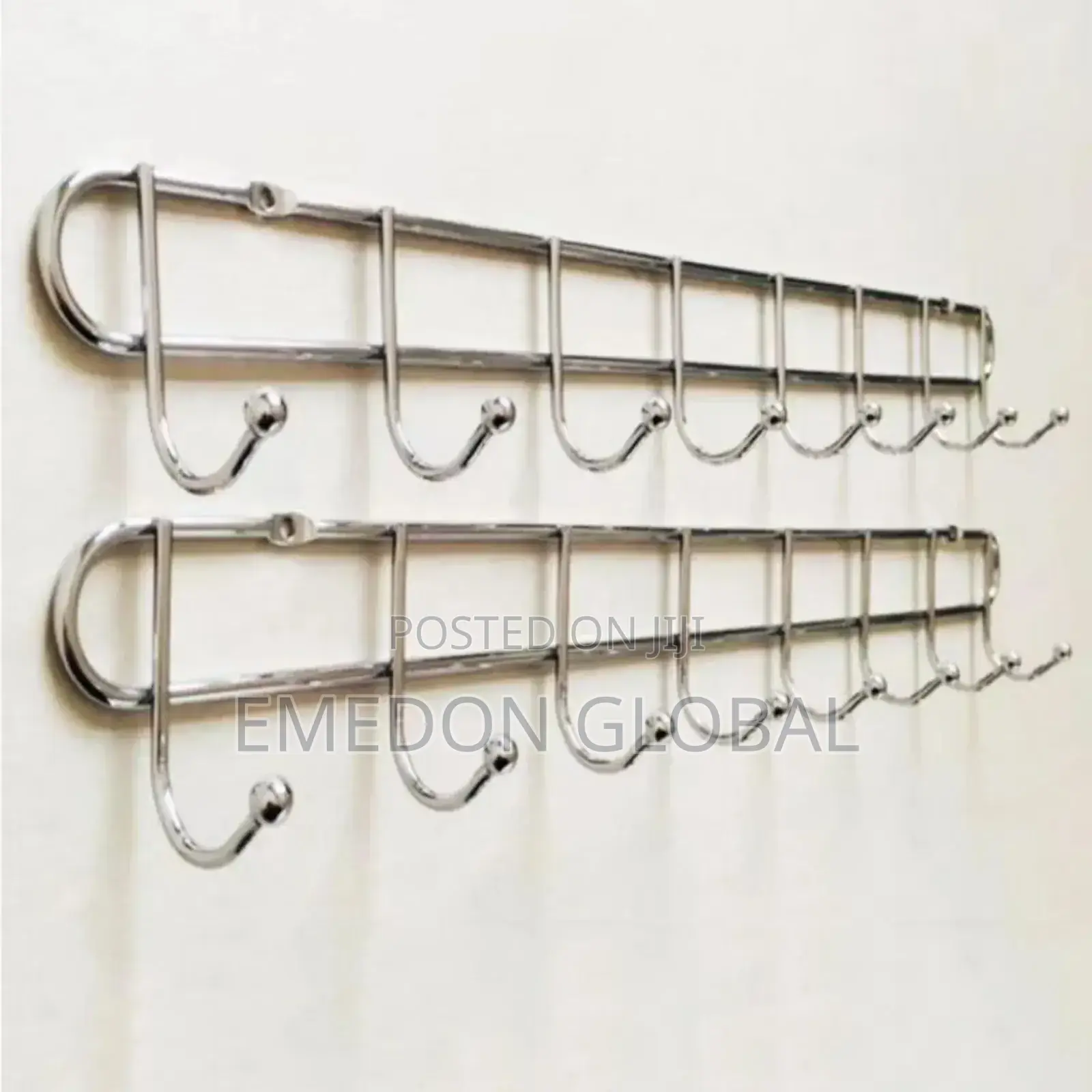 Multi-Purpose Quality Stainless Steel Wall Mounted 10 Hooks. By Dozen