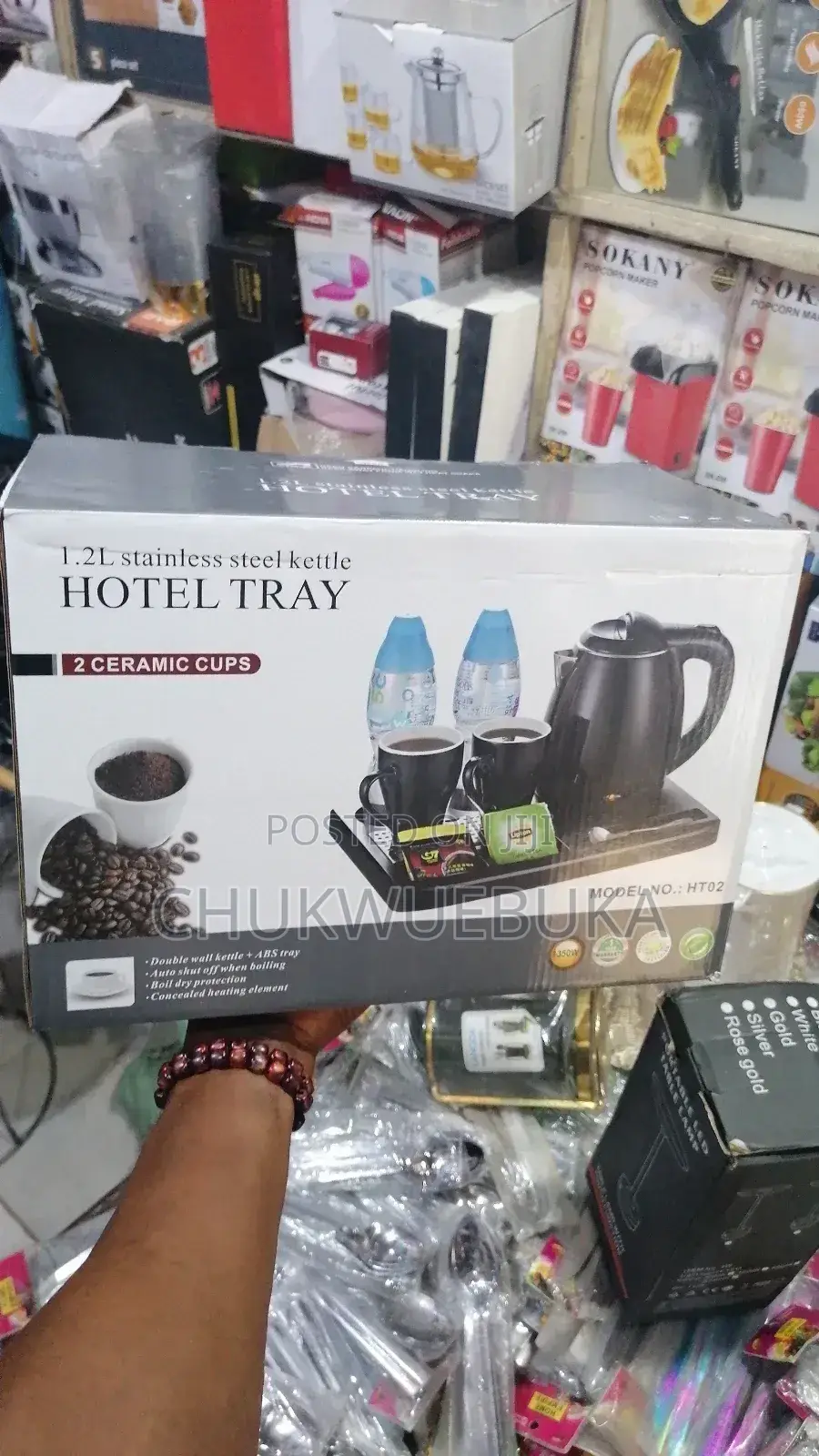 Hotel Tray and Heater and Cups