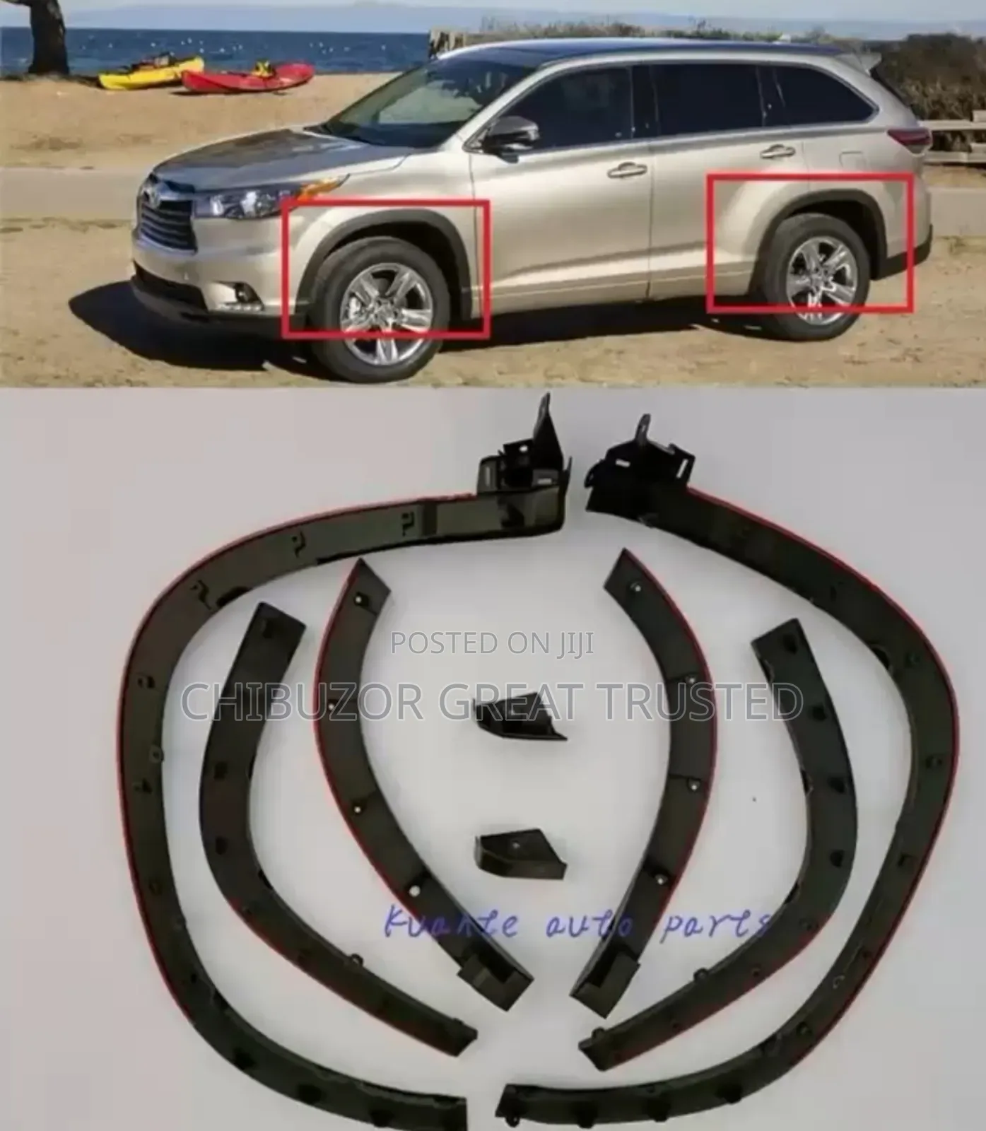 Complete Side Fender Chrome Padded for Highlander 2014/2018