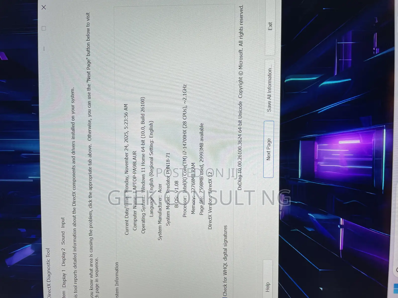 Laptop Acer Predator Helios 18 PH18-71 32GB Intel Core i7 SSD 1T