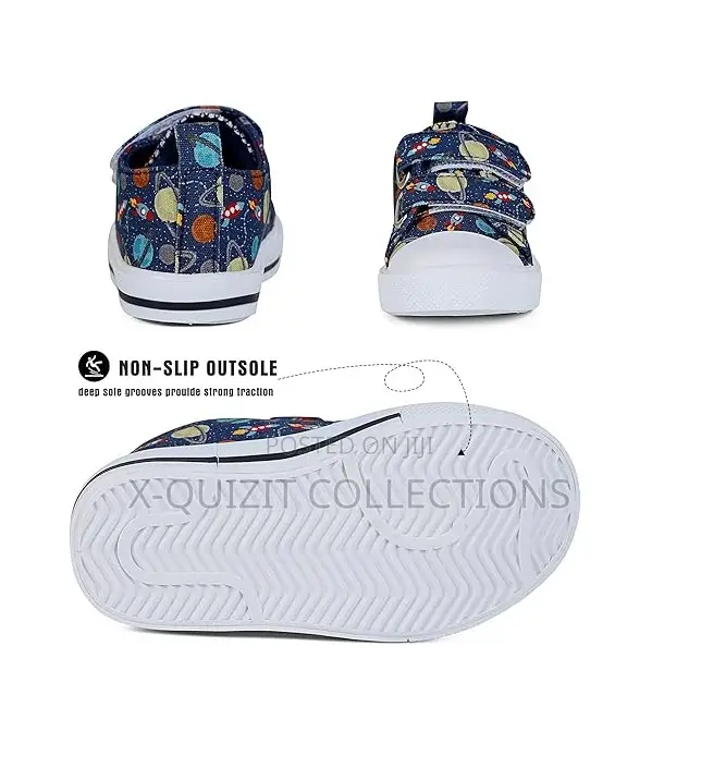 Space Print Boys’ Canvas Sneakers (21-27)