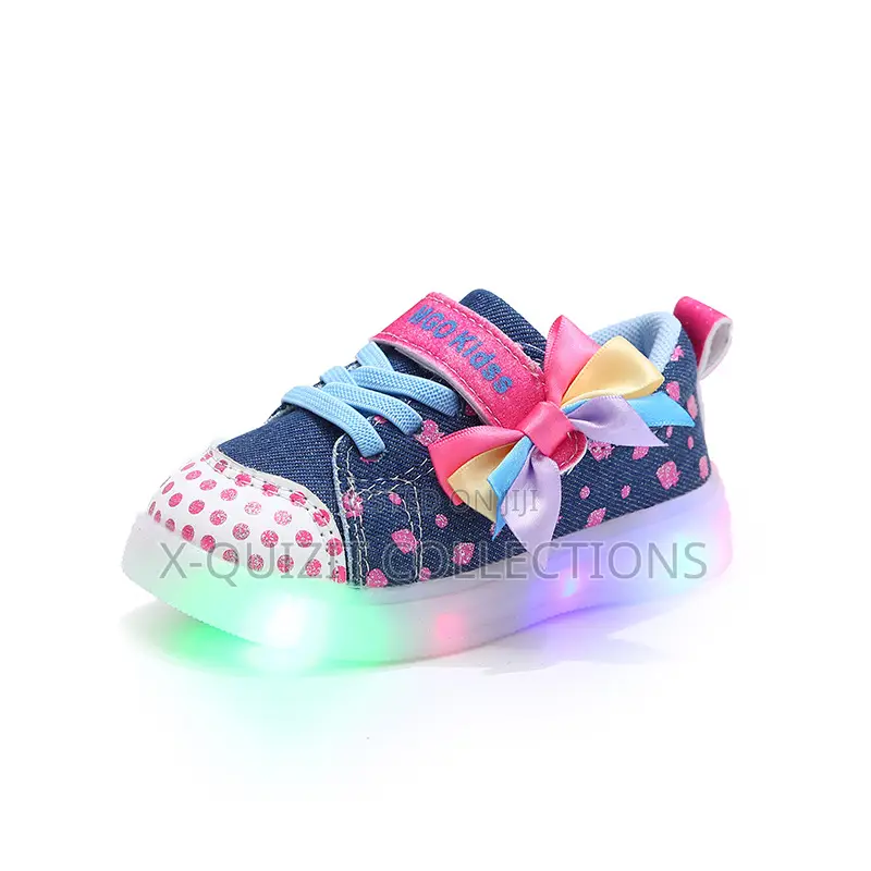 Girls’ Denim Light-Up Sneakers (21-30)